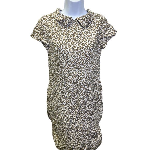 Pendleton Dresses & Skirts - 🐆 Pendleton 6 Leopard Print Collared Shirt Dress Short Sleeve Button Casual